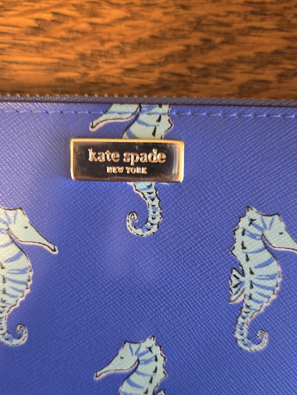 Kate Spade Neda Liberty Street Seaponies Zip Around Leather Wallet - Picture 3 of 16
